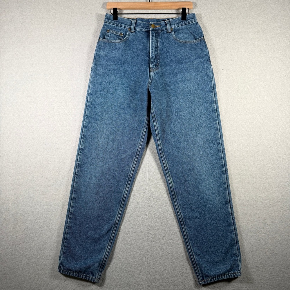 Eddie Bauer Vintage Flannel Lined High Rise Tapered Jeans Blue Denim Womens 10